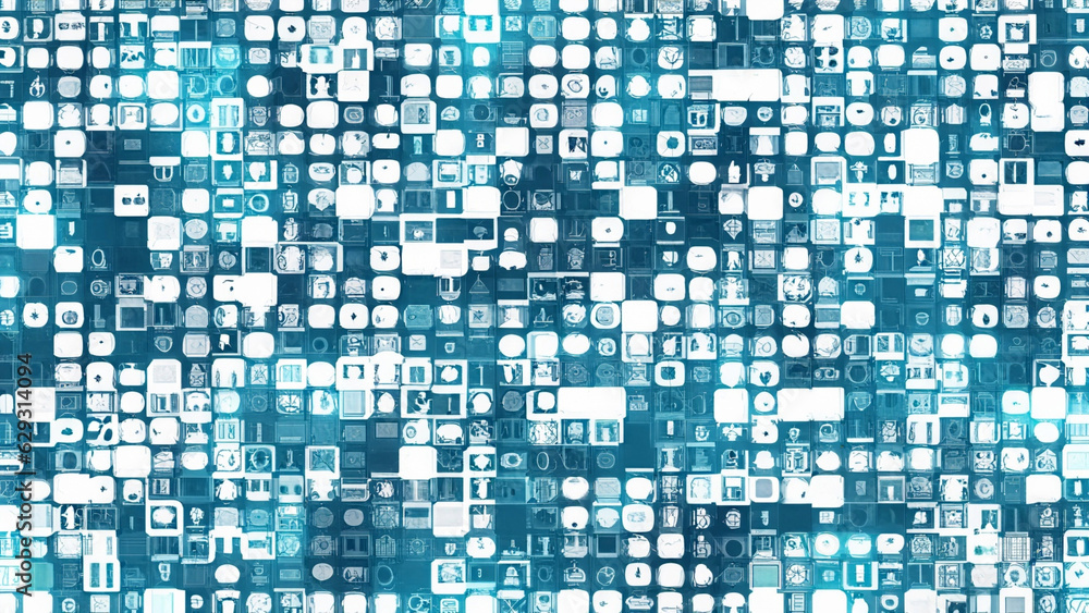 Fototapeta premium Abstract blue and white background with squares