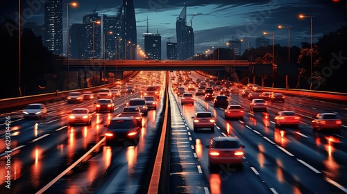 Traffic jam on highway © neirfy