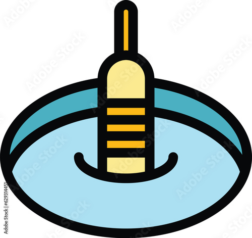 Ice fishing float icon outline vector. Hole fisherman. Winter lake color flat
