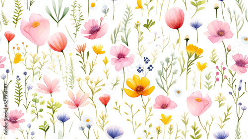 seamless pattern spring flowers  © Zanni