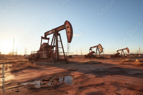 Echoes of Industry: Oil pumps during the oil extraction