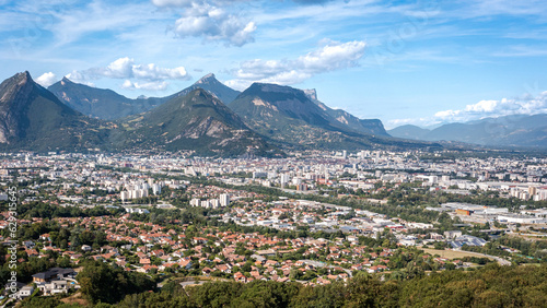 Tableau sur toile Agglomération de Grenoble dans les alpes en France