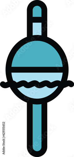 Ice fishing bobber icon outline vector. Fisherman hole. Winter lake color flat