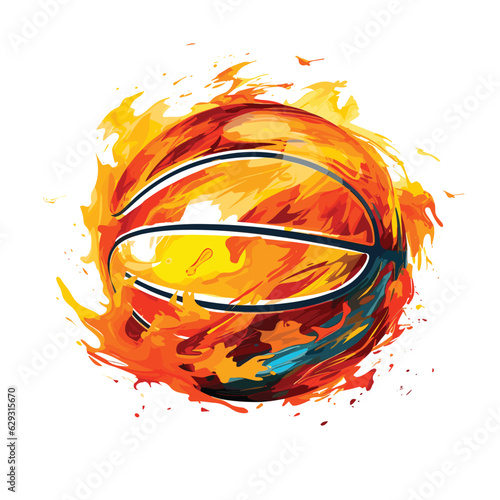 Watercolor Basketball Ball vector illustration  © MstNasrinAktar