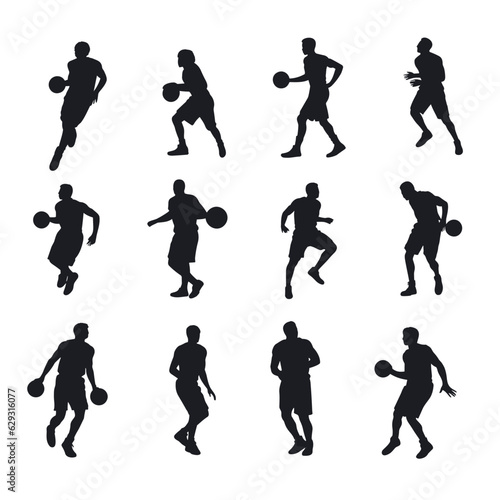 Basketball players silhouettes pack