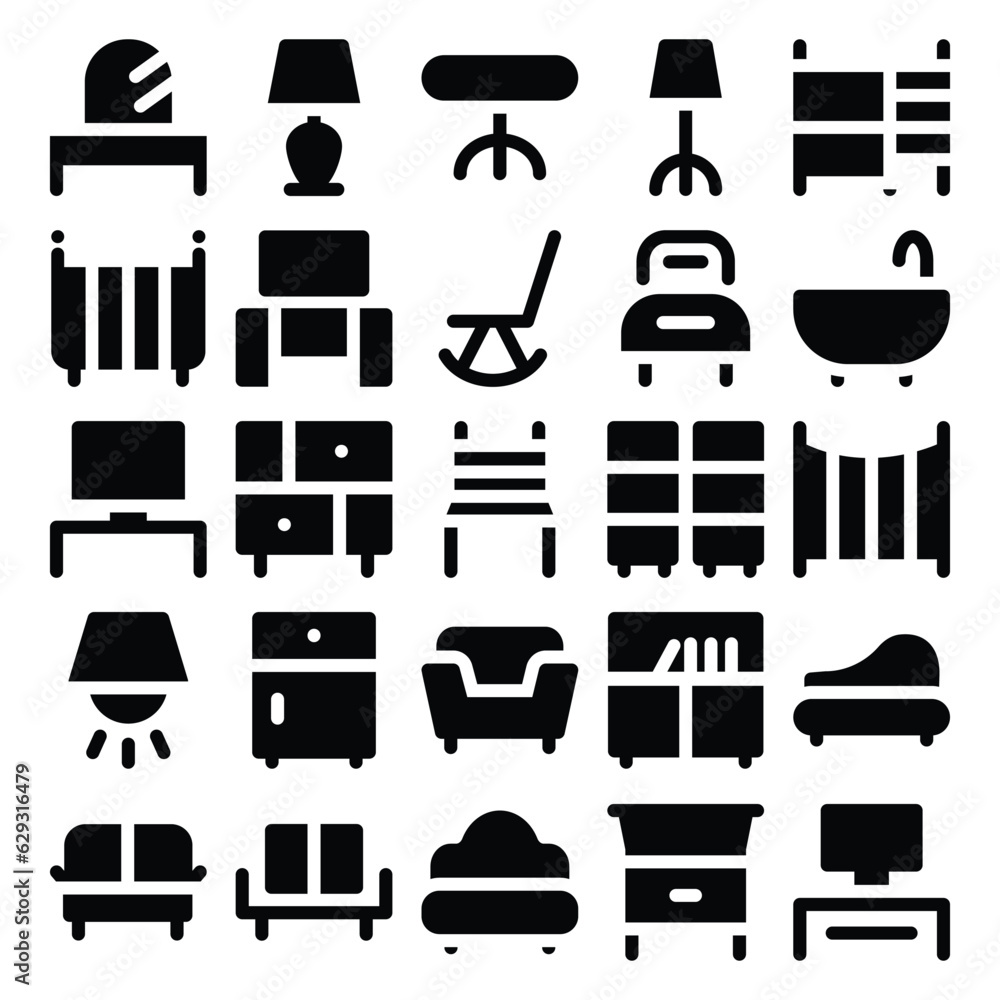 Real Estate and Furniture Bold Line Icons
Real Estate and Furniture Bold Line Icons