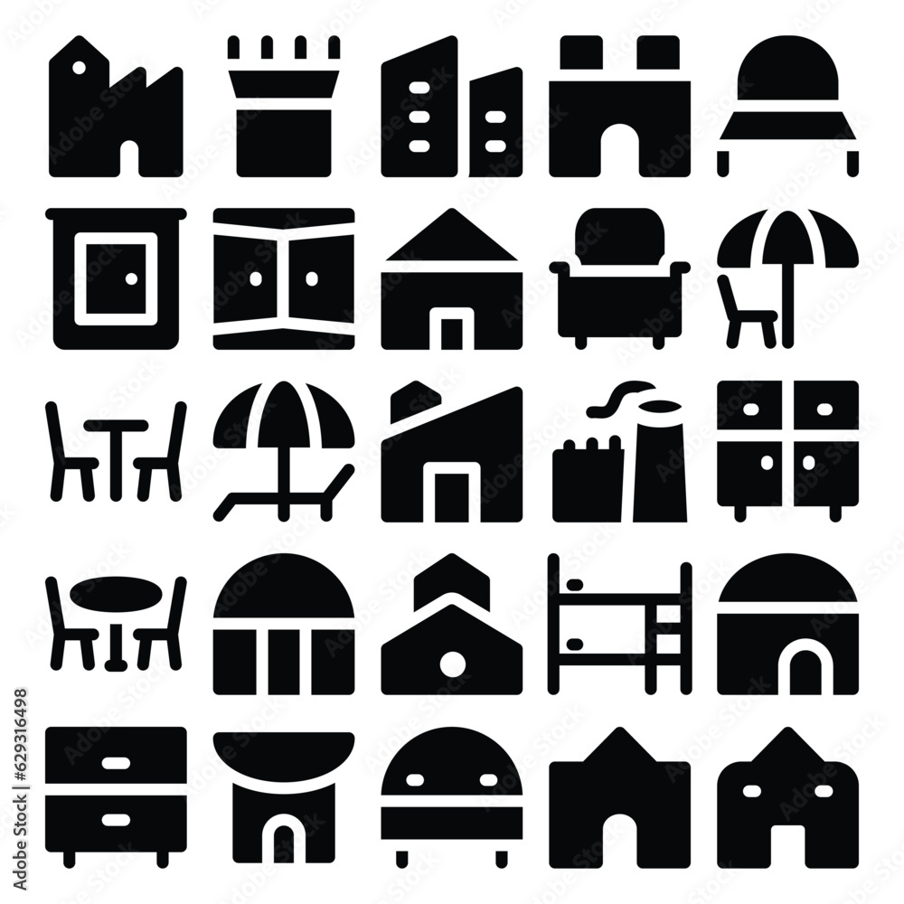 Bundle of Home Furniture Bold Line Icons
Bundle of Home Furniture Bold Line Icons