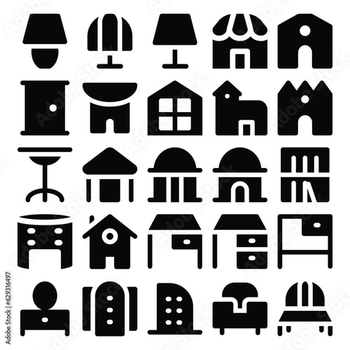 Pack of Household Bold Line Icons

