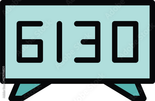 Clock time icon outline vector. Local wall. International time color flat