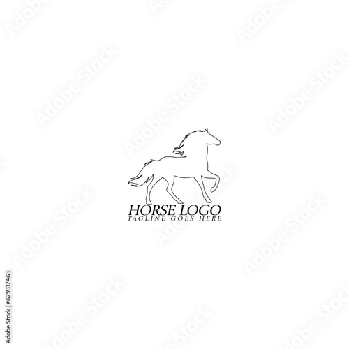Horse Logo Template illustration flat design isolated on white background
