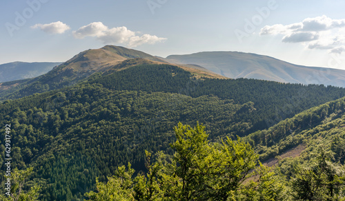 Panorama of the mountain peak Midzor in Stara Planina or Balkan Mountains