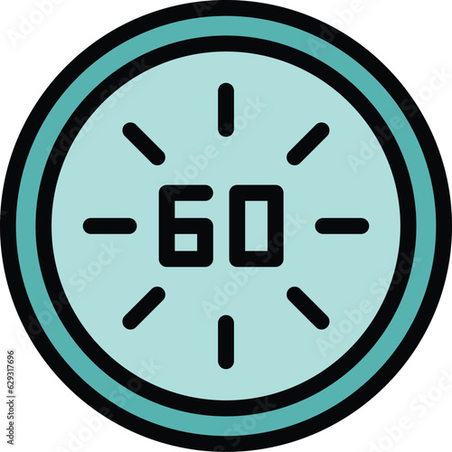Hour time icon outline vector. Map clock. Global timezone color flat