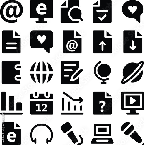 Set of Devices and Equipment Line Icons

