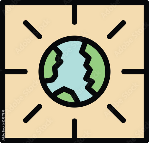 Travel time zone icon outline vector. World clock. International time color flat