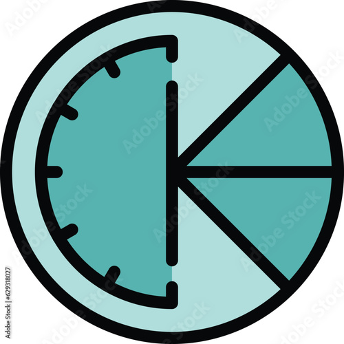 Business time icon outline vector. World zone. Asia time color flat