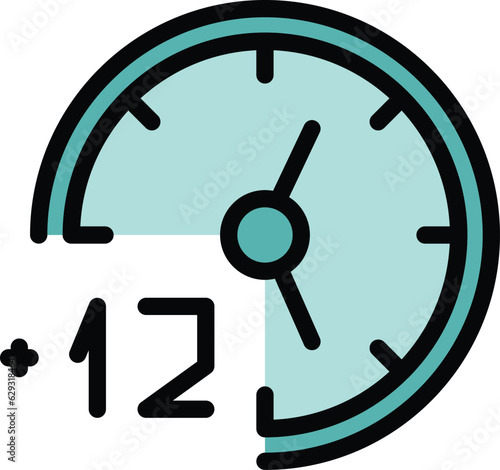 Europe time zone icon outline vector. Clock map. Local timezone color flat