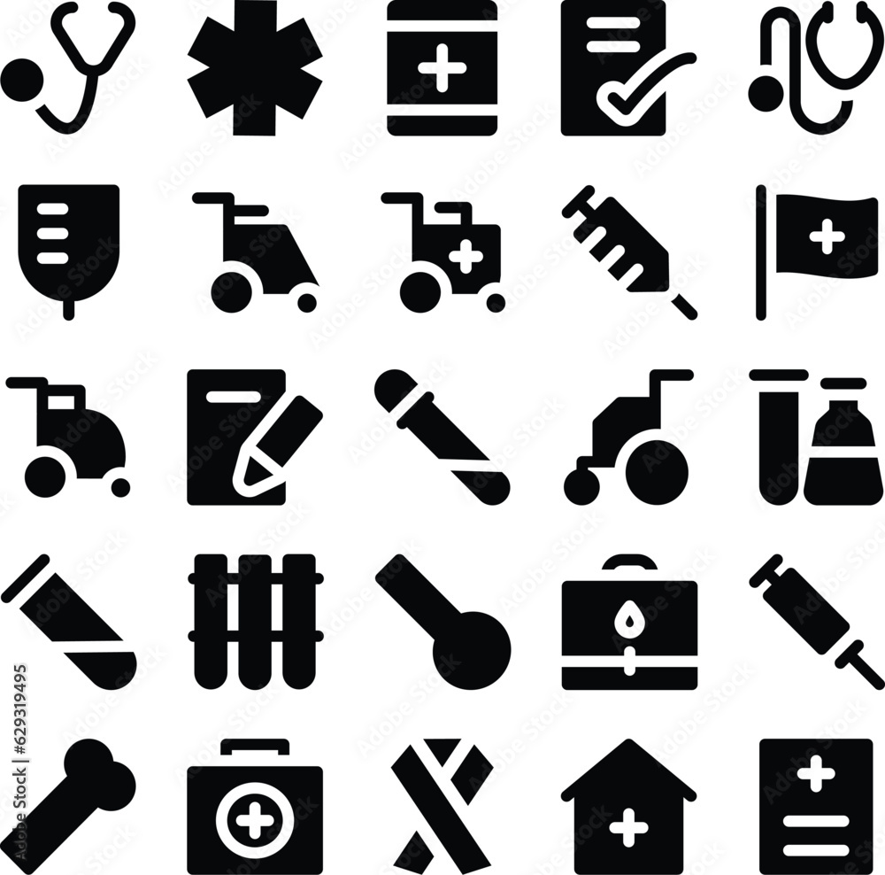 Pack of Medical and Hospital Bold Line Icons
Pack of Medical and Hospital Bold Line Icons