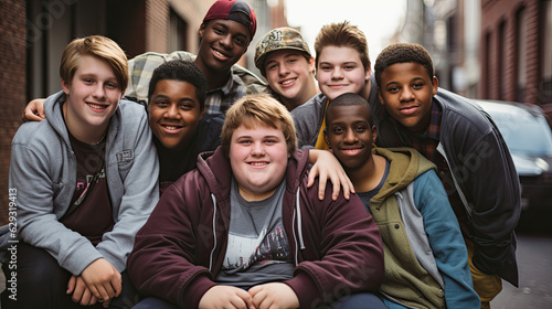Obese Teenager with Friends © Outlier Artifacts
