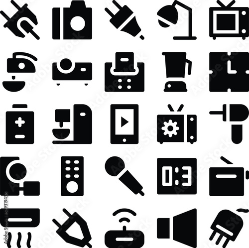 Set of Appliances Bold Line Icons

