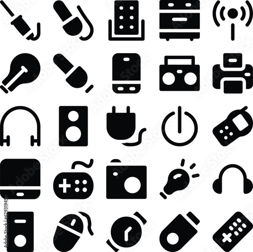 Set of Appliances Bold Line Icons