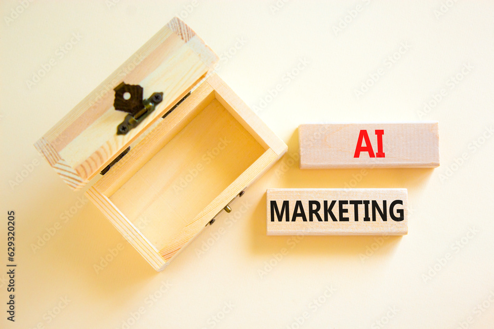 AI marketing symbol. Concept words AI artificial intelligence marketing on beautiful wooden block. Beautiful white background. Business AI artificial intelligence marketing concept. Copy space. AI marketing symbol. Concept words AI artificial intelligence marketing on beautiful wooden block. Beautiful white background. Business AI artificial intelligence marketing concept. Copy space.