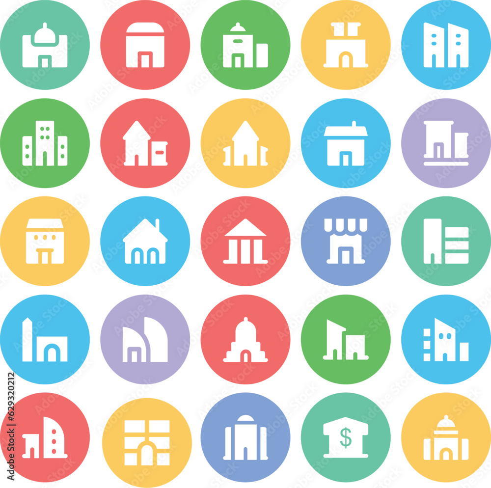 Set of Buildings Bold Line Icons
Set of Buildings Bold Line Icons