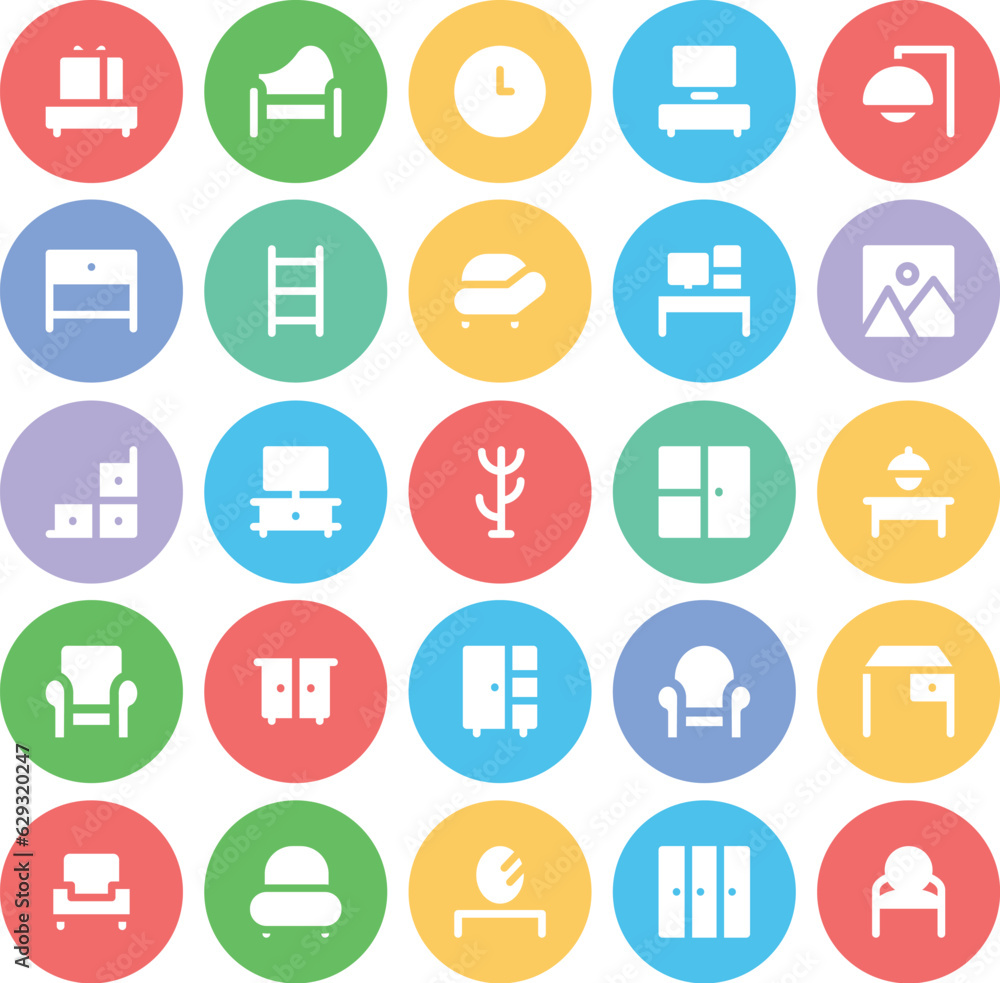 Pack of Accommodation Bold Line Icons

