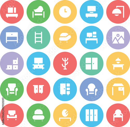 Pack of Accommodation Bold Line Icons