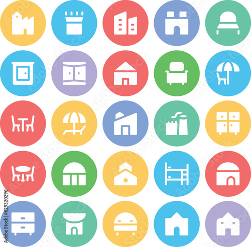 Pack of Household Bold Line Icons

