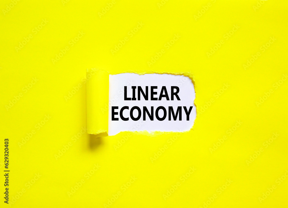 Linear economy symbol. Concept words Linear economy on beautiful white ...