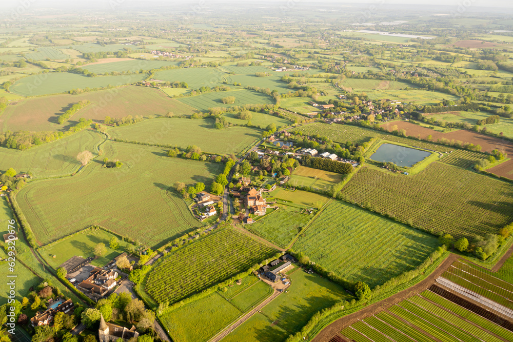 Φωτογραφία Aerial view of the village of Collier Street and the surrounding countryside in