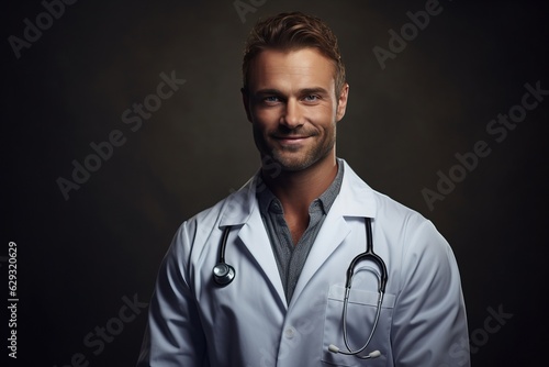 Young Man Nurse in Medical Uniform with Stethoscope - Healthcare and Medical Professional Concept