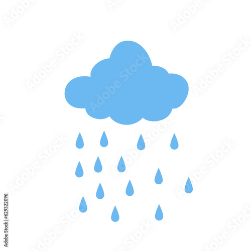 Rain Icon in trendy flat style. Cloud rain symbol for your web site design, logo, app, UI. Modern forecast storm sign. Weather, internet concept. Vector illustration