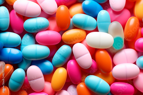 colorful pills medicine background