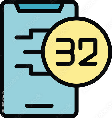 Fast ssd icon outline vector. Mobile storage. Data memory color flat