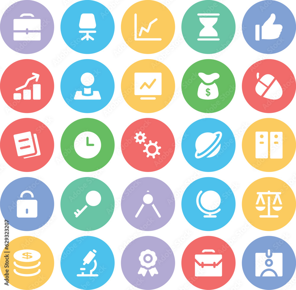 Pack of Business and Finance Bold Line Icons 

