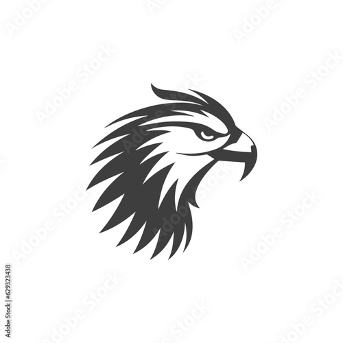 Modern Falcon Head Logo vector template, Clean, Minimalist, Creative Falcon head Logo template for Sports team Branding, Falcon Head Esports Gaming Logo isolated, T-shirt print design