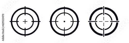 Crosshair targeting vector icon set