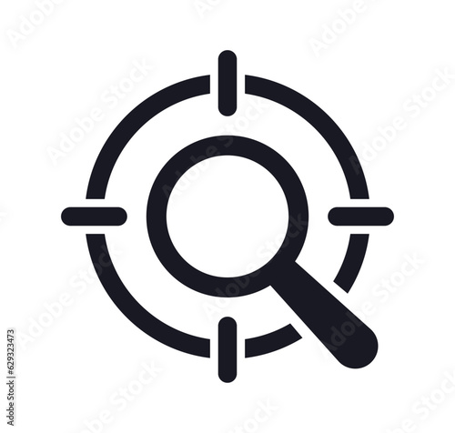 Magnifying glass with crosshair icon