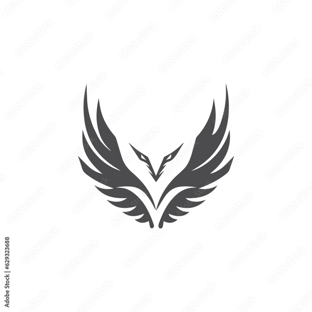 Modern Angry Phoenix Logo design, Angry Phoenix with Long wings, Mythological Logo design with Powerful Bird Mark, Symbolic Logomark for Phoenix Bird, Immortal Bird Logo in unique modern style Modern Angry Phoenix Logo design, Angry Phoenix with Long wings, Mythological Logo design with Powerful Bird Mark, Symbolic Logomark for Phoenix Bird, Immortal Bird Logo in unique modern style