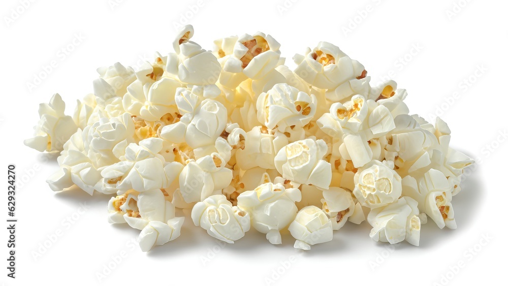 Heap of delicious popcorn, isolated on white background Heap of delicious popcorn, isolated on white background