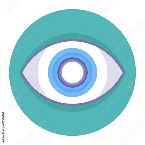 cataract icon on human eye. flat vector illustration.