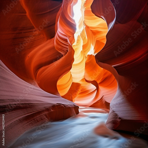 Antelope Canyon Majesty: Sunlit Curves and Shadows