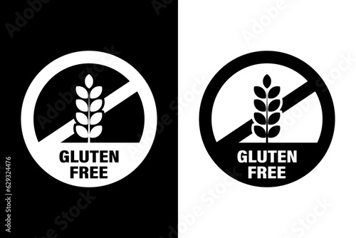 Gluten free sticker, label or template. Gluten-free icon. Diet concept. Healthy eating. organic foods. Vector