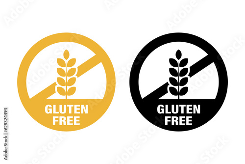Gluten free sticker, label or template. Gluten-free sign. Diet concept. Healthy eating. Natural food. Vector icon