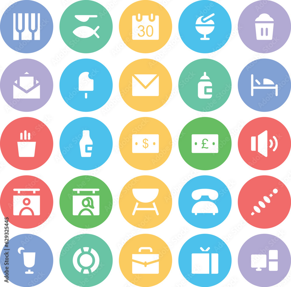 Pack of Hotel Elements Bold Line Icons 
