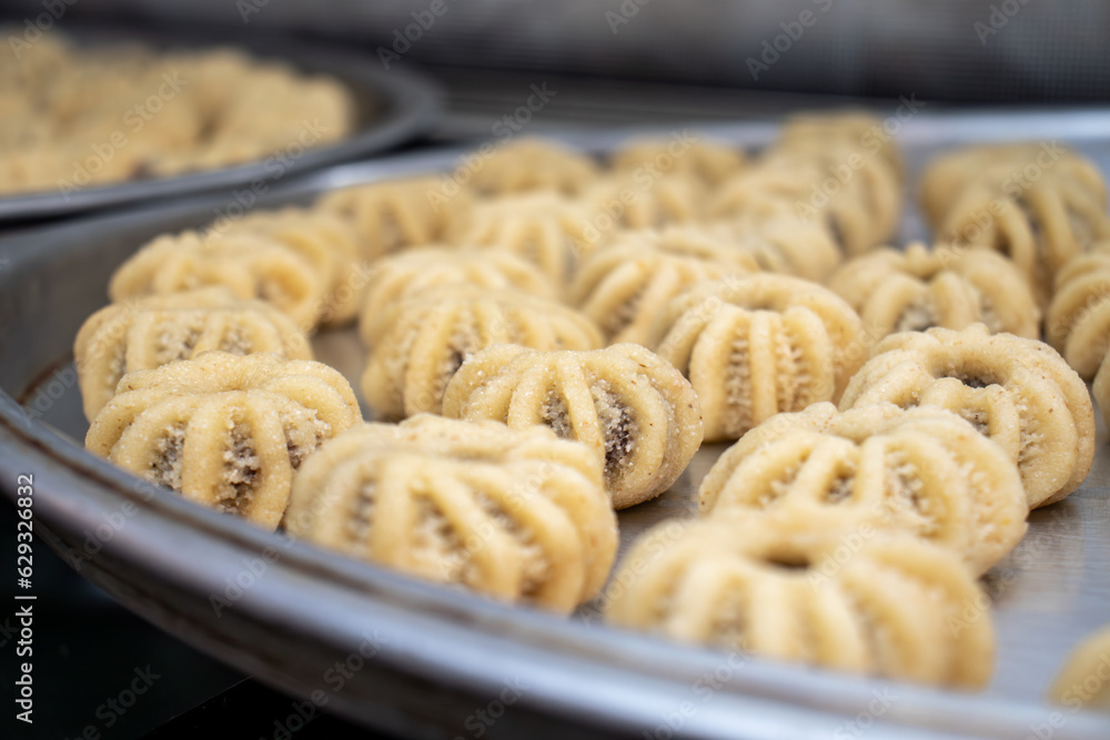Process of making arabic cookies and kahk for islamic eid after ramadan Process of making arabic cookies and kahk for islamic eid after ramadan