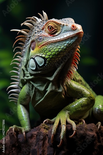green iguana on a branch © Kanchana
