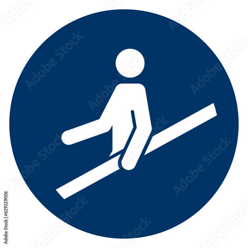 Fotografering Vector graphic of sign for mandatory use of handrail
