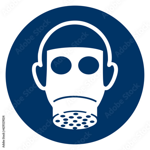 Vector graphic of sign for mandatory use of respiratory protection